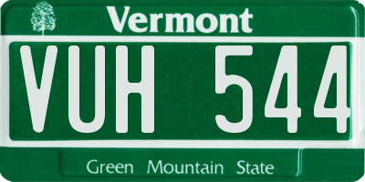 VT license plate VUH544