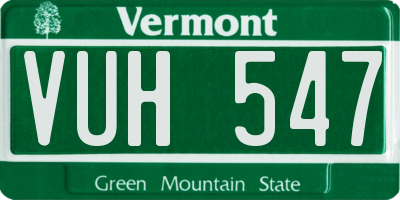 VT license plate VUH547