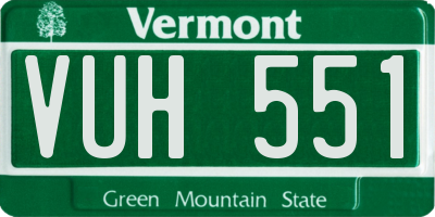VT license plate VUH551