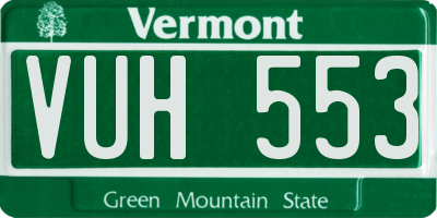 VT license plate VUH553