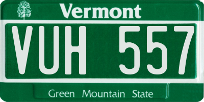 VT license plate VUH557