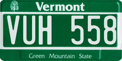 VT license plate VUH558