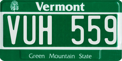 VT license plate VUH559