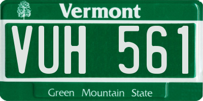 VT license plate VUH561