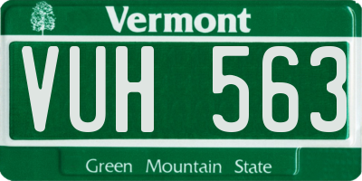 VT license plate VUH563