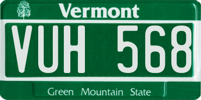 VT license plate VUH568