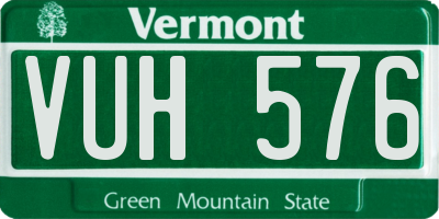 VT license plate VUH576