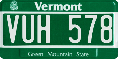 VT license plate VUH578