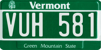VT license plate VUH581