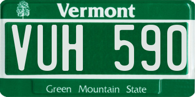 VT license plate VUH590