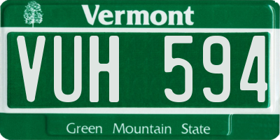 VT license plate VUH594