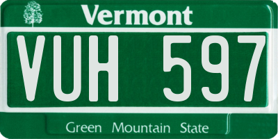VT license plate VUH597