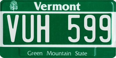 VT license plate VUH599
