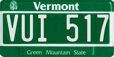 VT license plate VUI517