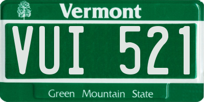 VT license plate VUI521