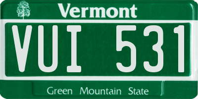 VT license plate VUI531