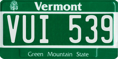 VT license plate VUI539
