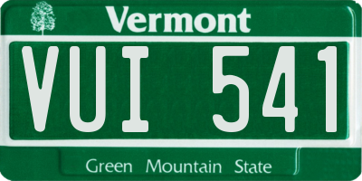 VT license plate VUI541