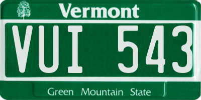 VT license plate VUI543