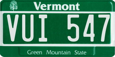 VT license plate VUI547