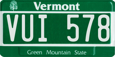 VT license plate VUI578