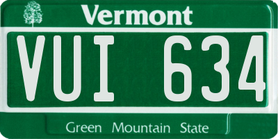 VT license plate VUI634