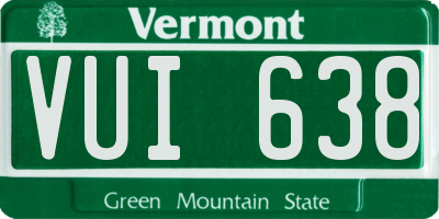 VT license plate VUI638