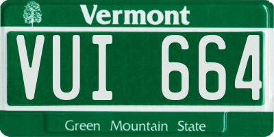 VT license plate VUI664