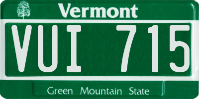 VT license plate VUI715