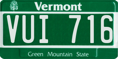 VT license plate VUI716