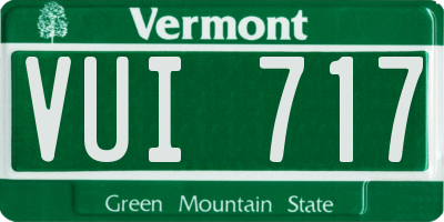 VT license plate VUI717