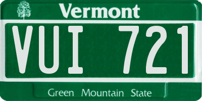 VT license plate VUI721