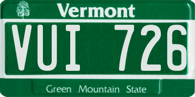 VT license plate VUI726