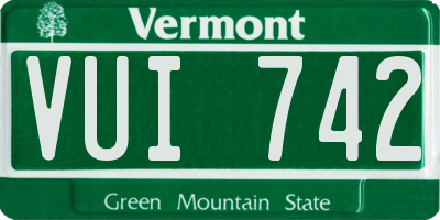 VT license plate VUI742