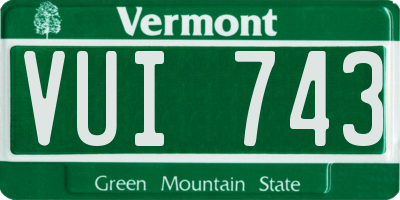 VT license plate VUI743