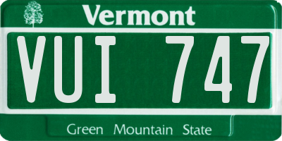 VT license plate VUI747