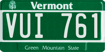 VT license plate VUI761