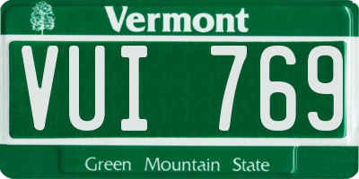 VT license plate VUI769