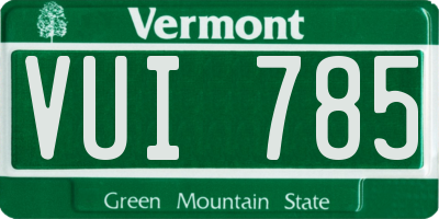 VT license plate VUI785