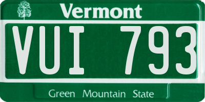 VT license plate VUI793