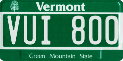 VT license plate VUI800