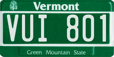 VT license plate VUI801