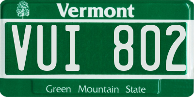 VT license plate VUI802