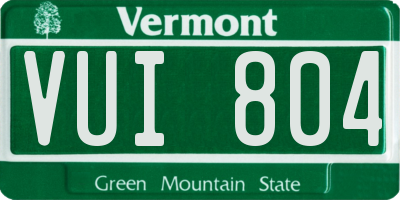 VT license plate VUI804