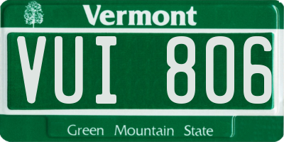 VT license plate VUI806