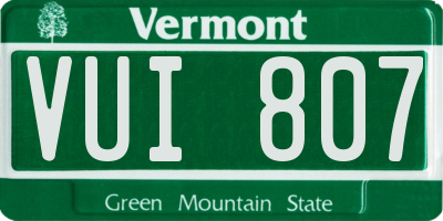 VT license plate VUI807