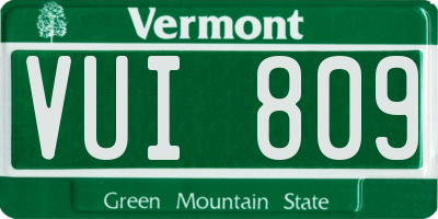 VT license plate VUI809