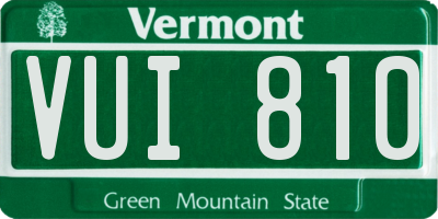 VT license plate VUI810