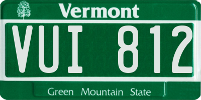 VT license plate VUI812
