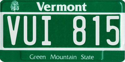 VT license plate VUI815